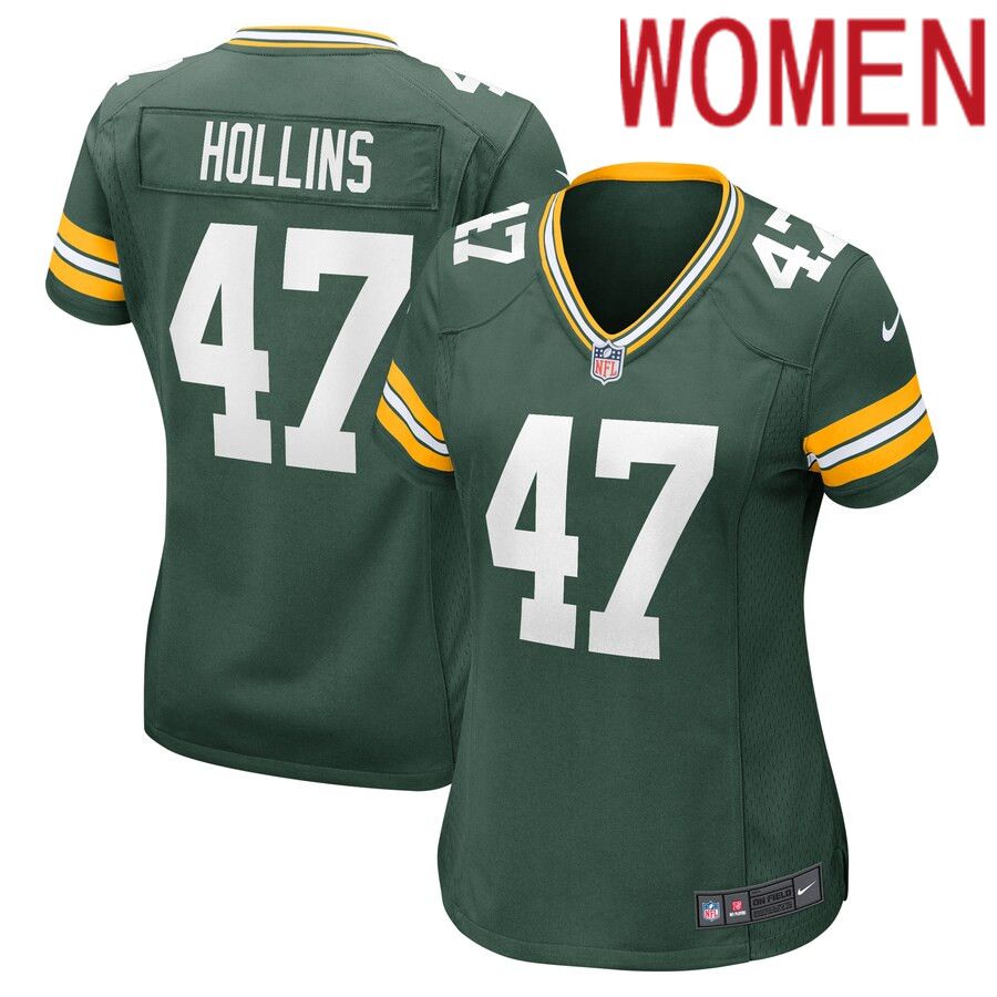 Women Green Bay Packers 47 Justin Hollins Nike Green Home Game Player NFL Jersey